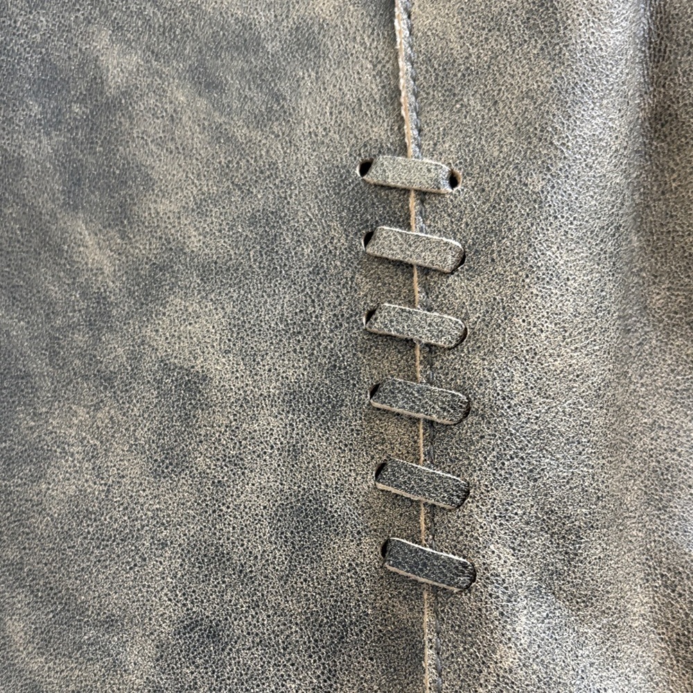 Danier Women's Distressed Brown Leather A-Line Skirt - Picture 7 of 13